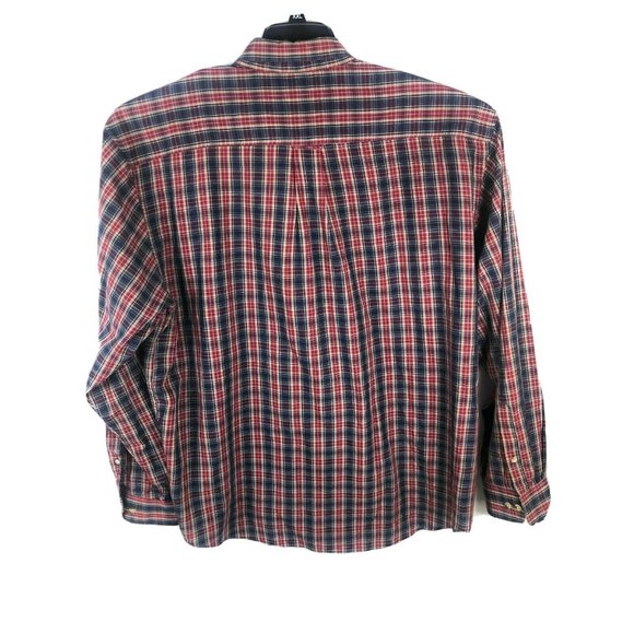Trading Company Men's Long Sleeve XXL Red Blue Check Polyester Blend Casual A53 - Picture 5 of 5